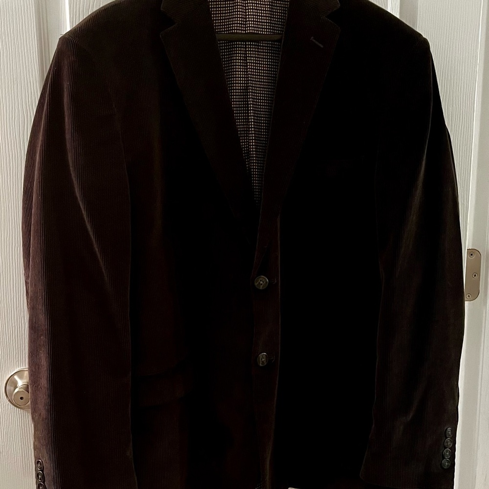 Elegant Black Corduroy Men's Blazer size 48R